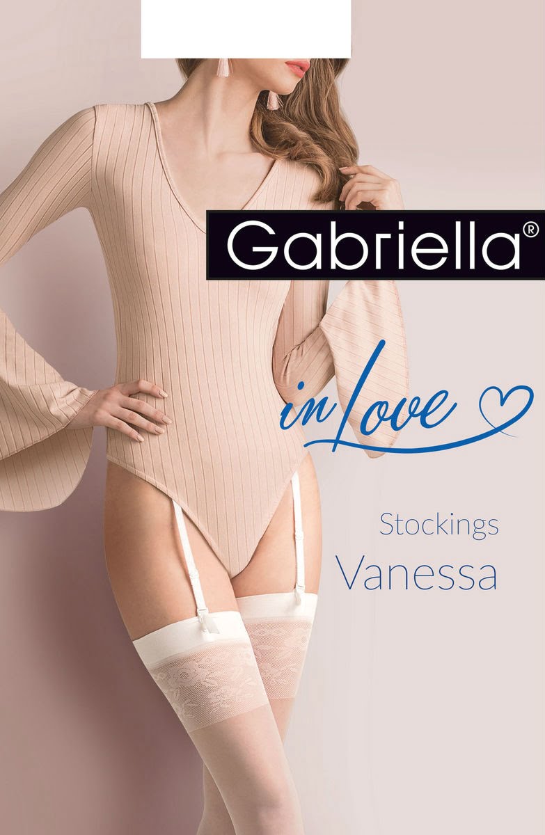 Gabriella Calze Vanessa Champagne Mesh Lycra Stockings Love Collection