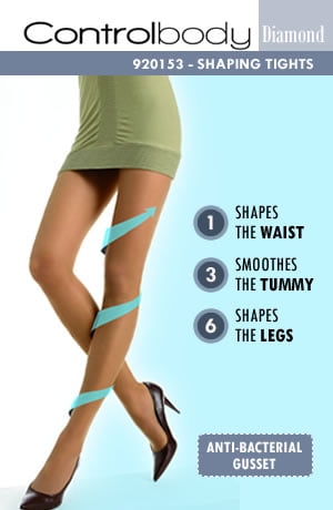 Control Body Shaping Tights Antilope – Graduated Compression, Tummy Smoothing, Microfiber Opaque Hosiery