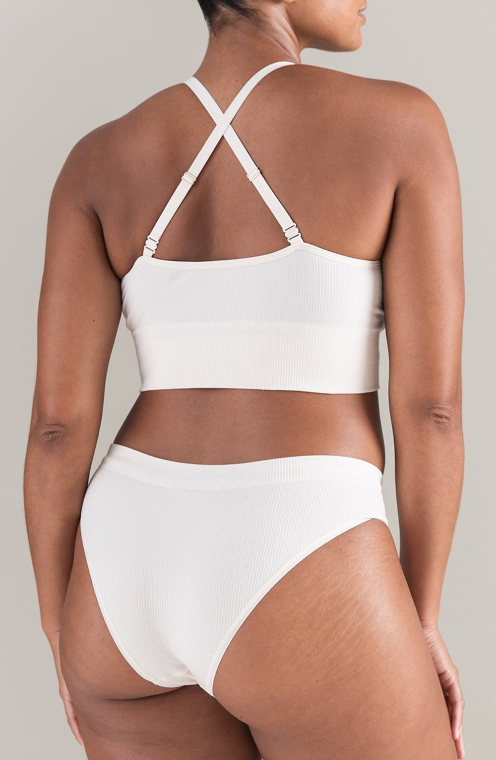 TENCEL™ High Leg Brief White Sand Sustainable Seamless Underwear
