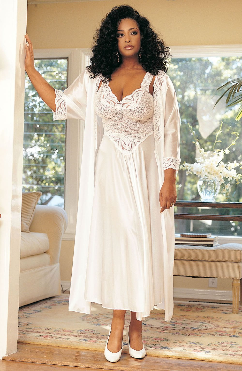 Shirley of Hollywood Bridal Gown White Stretch Lace Long Dress