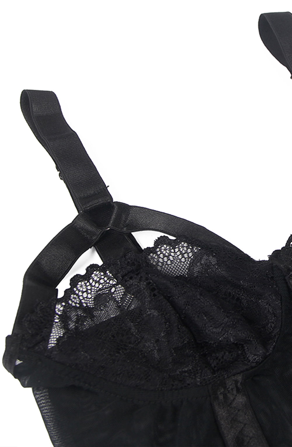 YesX Bodysuit with Lace Detailing and Adjustable Straps