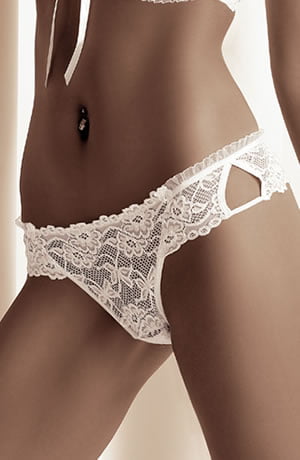 Roza Carmen White Lace Matching Brief Comfortable Elegant Underwear