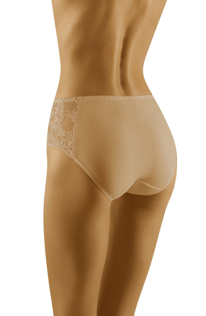 Wolbar Eco-Vu Beige Full Brief with Lace Inserts Underwear