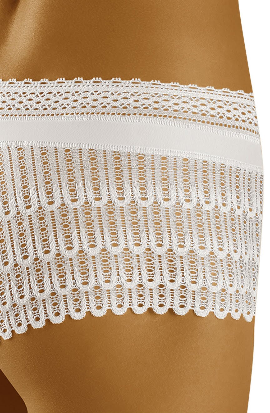 Wolbar Riki White Lace Decorative Shorts for Women