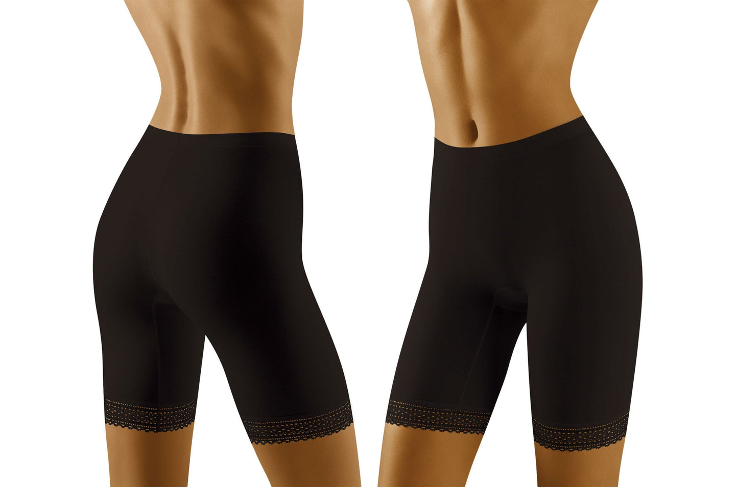 Wolbar Rona Black Shaping Shorts with Elasticated Lace Waistband