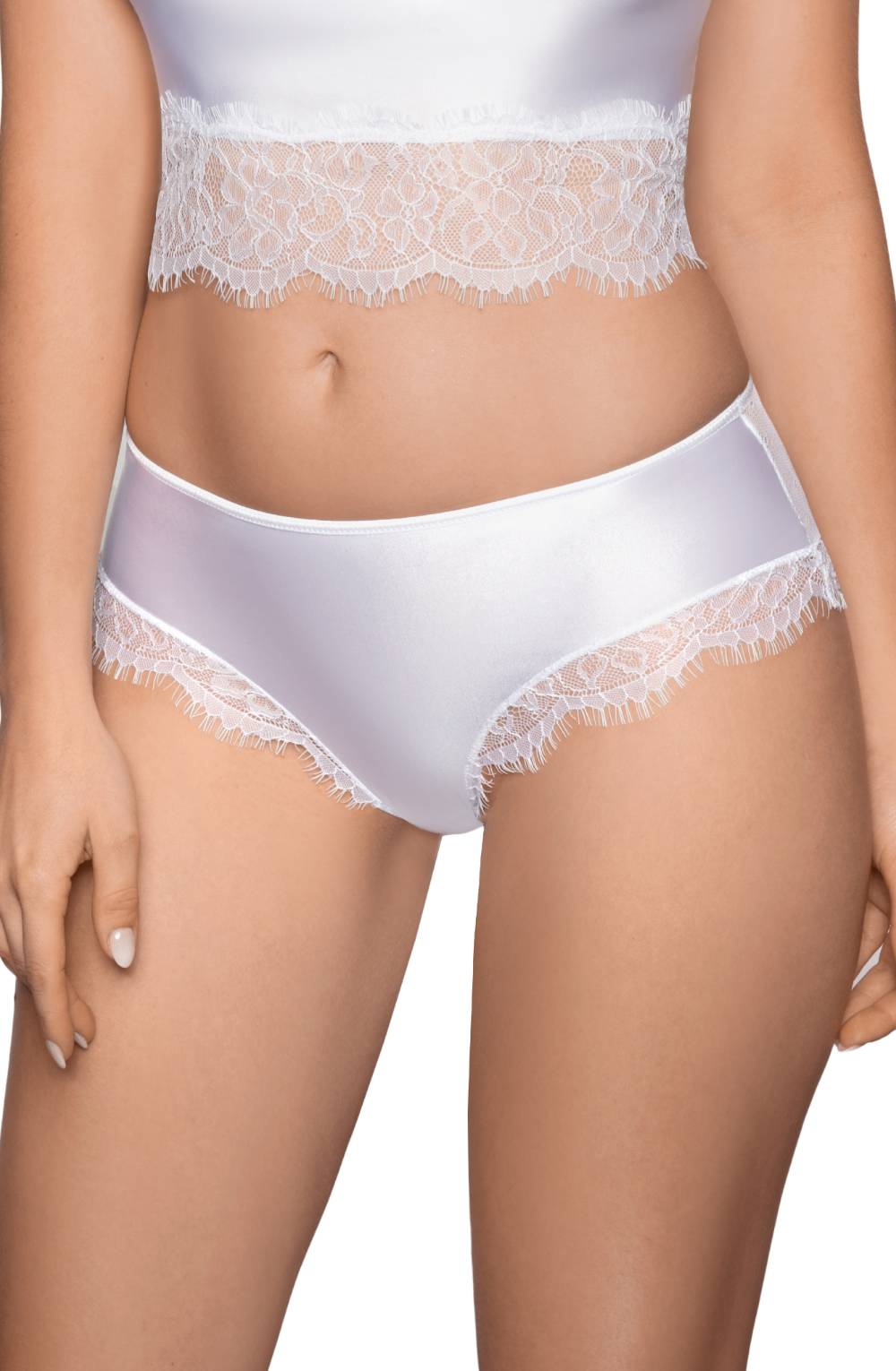 Roza Erii White Lace Brief with Criss-Cross Back Design for Women