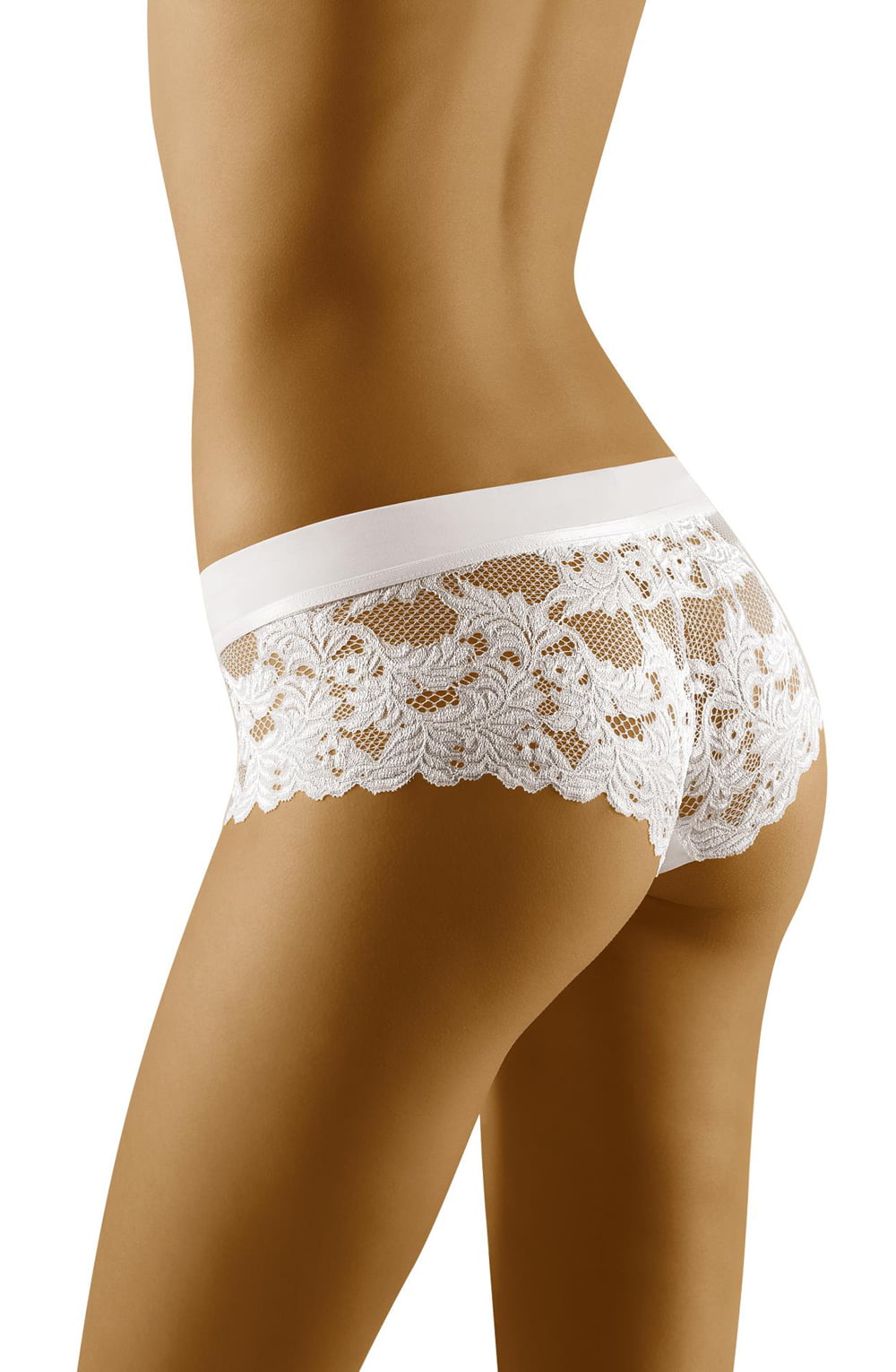 Wolbar Jade White Lace Short Briefs with Ribbon Bow in Gift Box