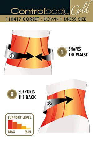 Control Body Corset Bianco con Sostegno e Alta Compressione per Modellare la Vita e Supportare il Dorso