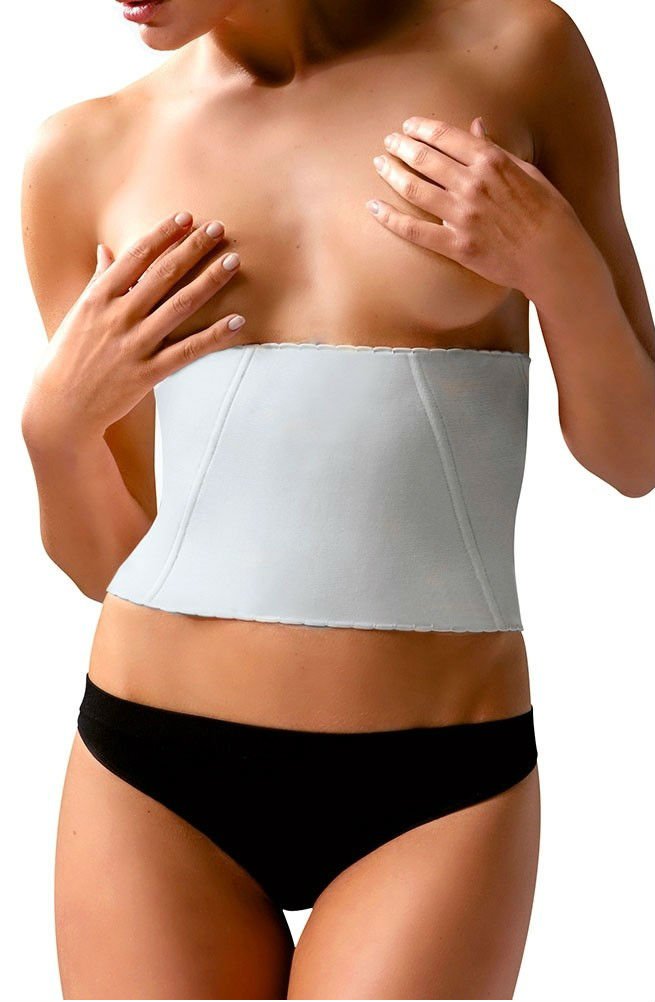 Control Body Corset Bianco con Sostegno e Alta Compressione per Modellare la Vita e Supportare il Dorso