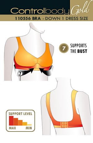 Control Body Medium Support Bra with Adjustable Straps for Comfort