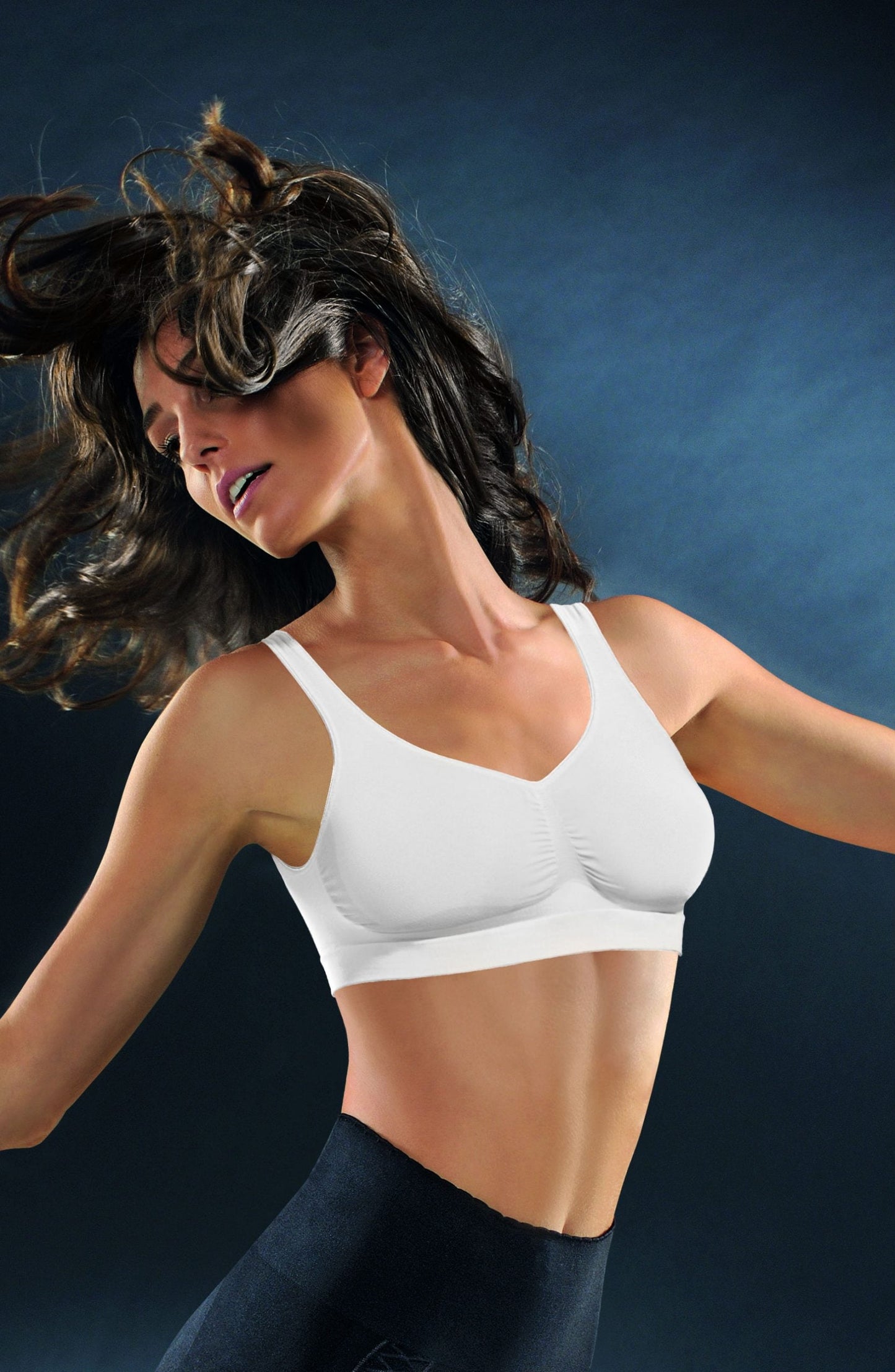Control Body Medium Compression Seamless Push Up Bra Bianco No Underwire Comfort