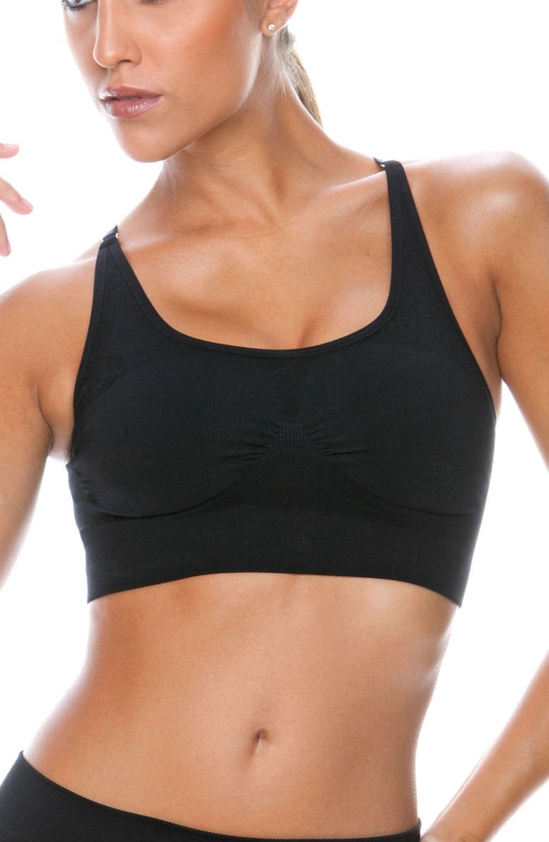 Control Body Sports Bra Nero with Adjustable Straps and Breathable Fabric for Active Wear