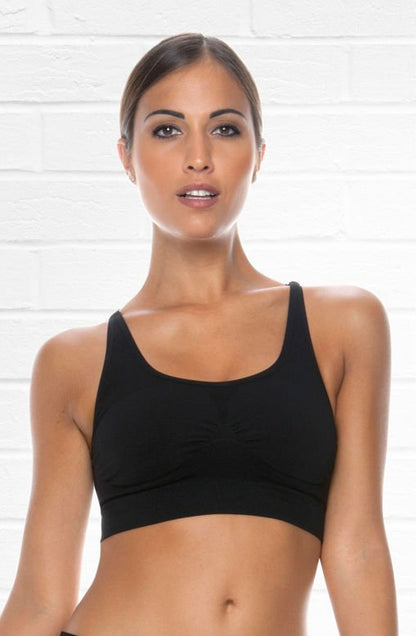 Control Body Sports Bra Nero with Adjustable Straps and Breathable Fabric for Active Wear