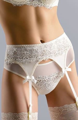 Gracya Jonquil White Balconette Bra with Swarovski Crystal Embellishments