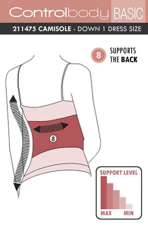 Control Body Shaping Camisole Bianco – Tummy Smoothing and Back Support Top