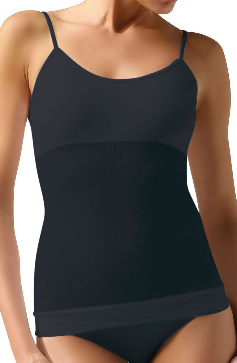Control Body Shaping Camisole Nero with Waist Sculpting and Tummy Control Support