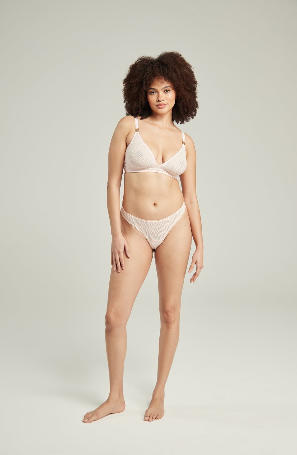 lightweight mesh Deco Lightweight Blush Pink Matching Brief Recycled Lace Underwear