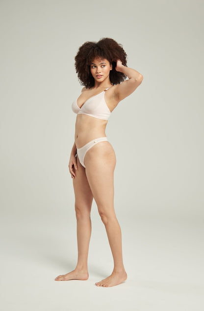lightweight mesh Deco Lightweight Blush Pink Matching Brief Recycled Lace Underwear