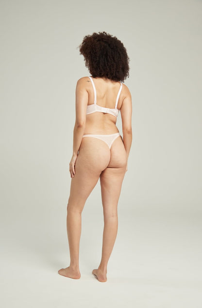 lightweight mesh Deco Lightweight Blush Pink Matching Brief Recycled Lace Underwear