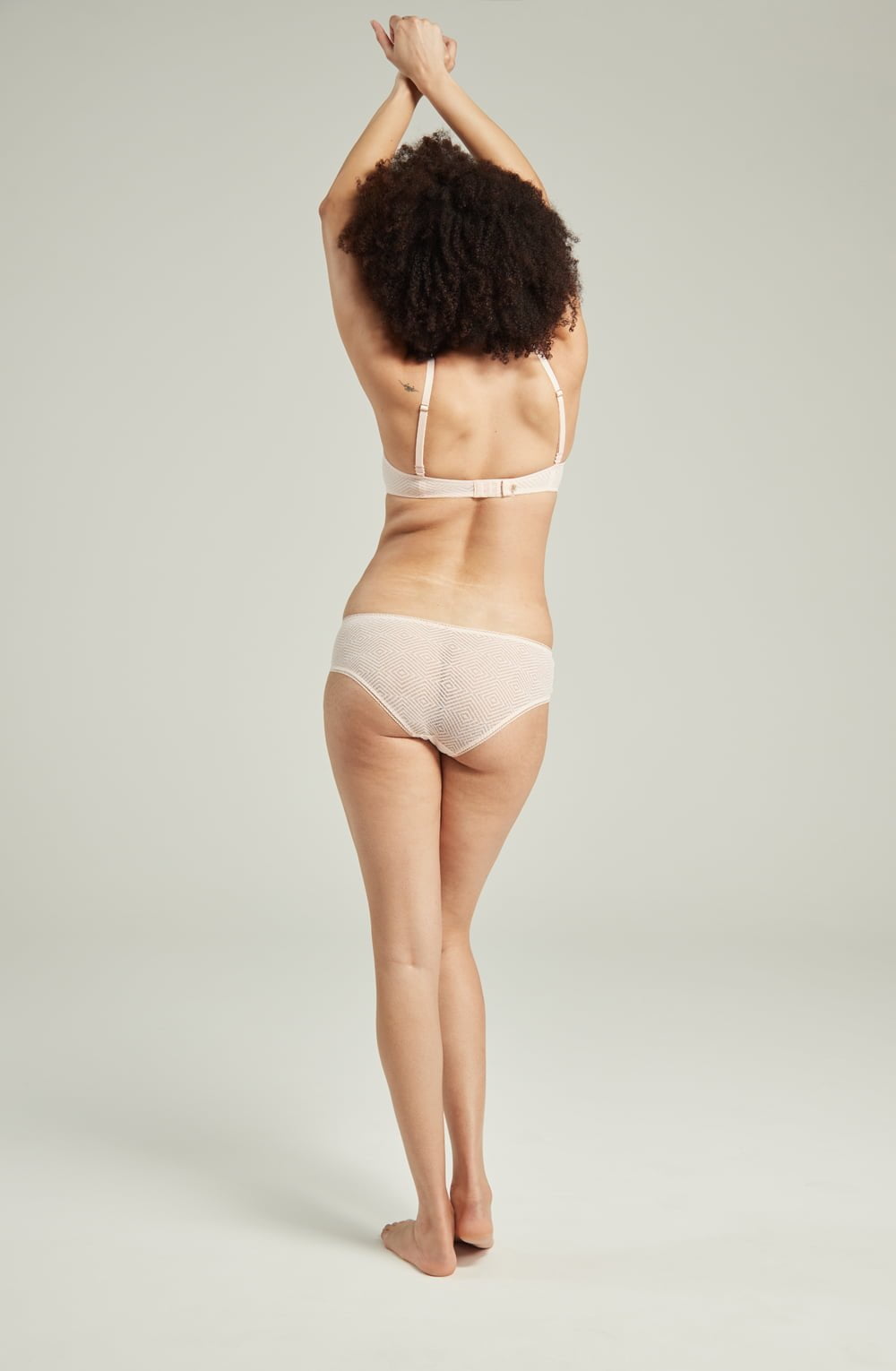 lightweight mesh Deco Lift Balcony Bra Blush Pink Recycled Lace Multiway Straps Up to GG Cup