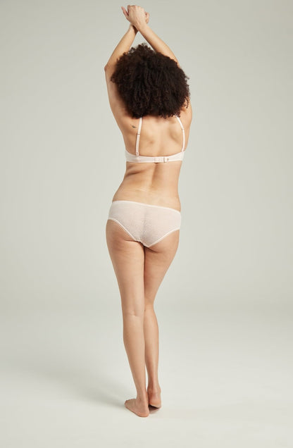 lightweight mesh Deco Lift Balcony Bra Blush Pink Recycled Lace Multiway Straps Up to GG Cup