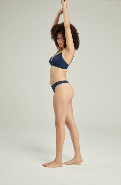 lightweight mesh Art Deco Lace Matching Brief Navy – Lightweight Comfortable Underwear