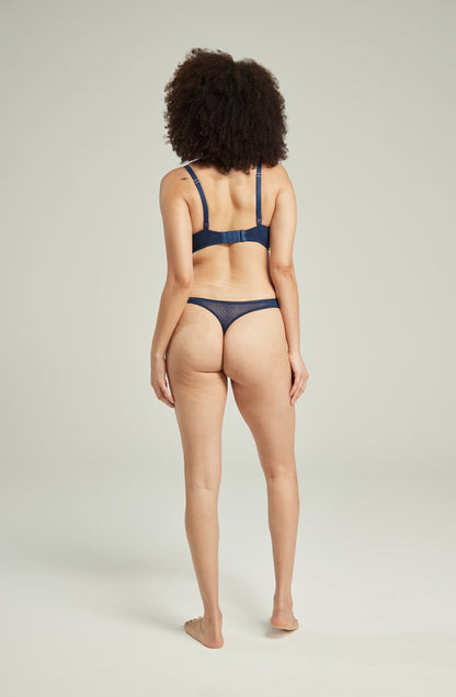 lightweight mesh Art Deco Lace Matching Brief Navy – Lightweight Comfortable Underwear