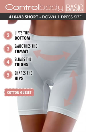Control Body Shaping Short Bianco Tummy Control Slimming Underwear