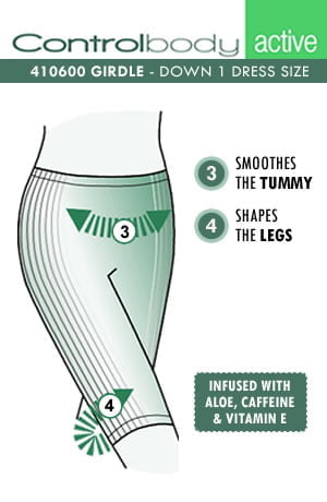 Control Body Shaping Leggings Bianco Infused with Aloe, Caffeine & Vitamin E