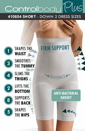 Control Body High Waist Long Shaping Shorts Nero with Firm Compression and Antibacterial Gusset