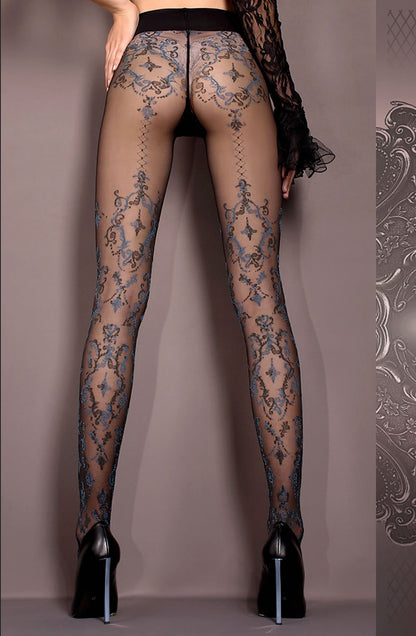 Hush Hush Collection Ballerina Grey Patterned Tights