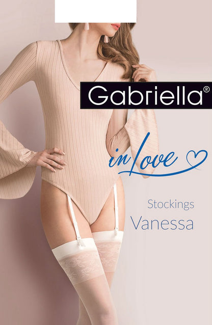 Gabriella Calze Vanessa Champagne Mesh Lycra Stockings Love Collection