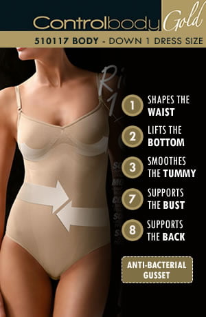 Control Body Shaping Skin with Firm Compression and Adjustable Straps