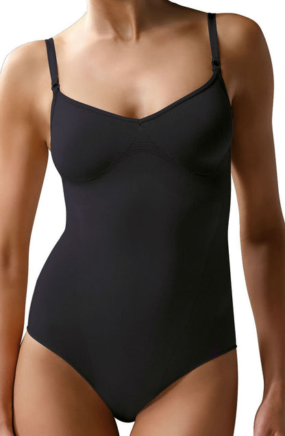 Control Body Shaping Nero con Spalline Regolabili e Compressione Modellante