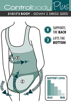 Control Body Skin Firm Compression Shaper with Wide Straps for Waist Support and Shaping