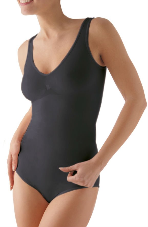 Control Body Nero Modellante con Supporto Schiena e Spalline Larghe