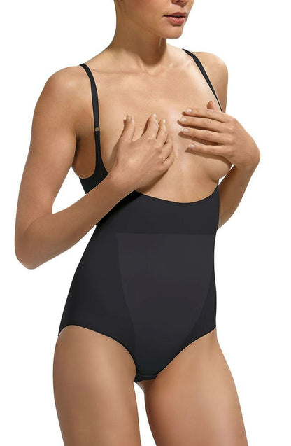 Control Body Open Bust Shaping Body Nero – Firm Compression Waist, Hip, and Tummy Shaper with Back Support and Anti-Bacterial Gusset