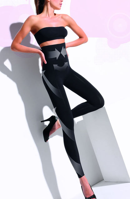 Control Body High Waist Shaping Leggings Nero with Reinforced Corset and High Compression Support