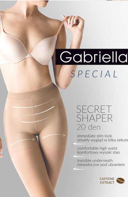 Gabriella Secret Shaper Black High Waist Slimming Tights with Cellulite Reduction