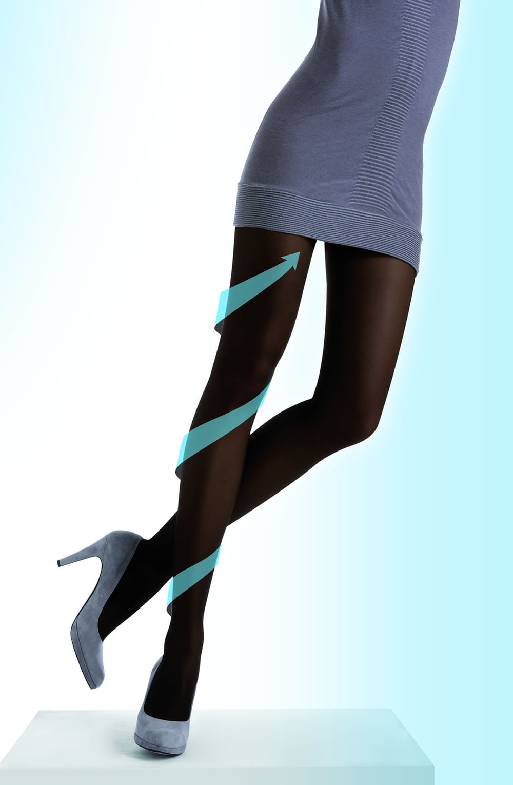 Control Body Shaping Tights Nero 140 Denier Graduated Compression Legwear
