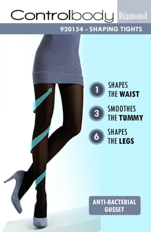 Control Body Shaping Tights Nero 140 Denier Graduated Compression Legwear