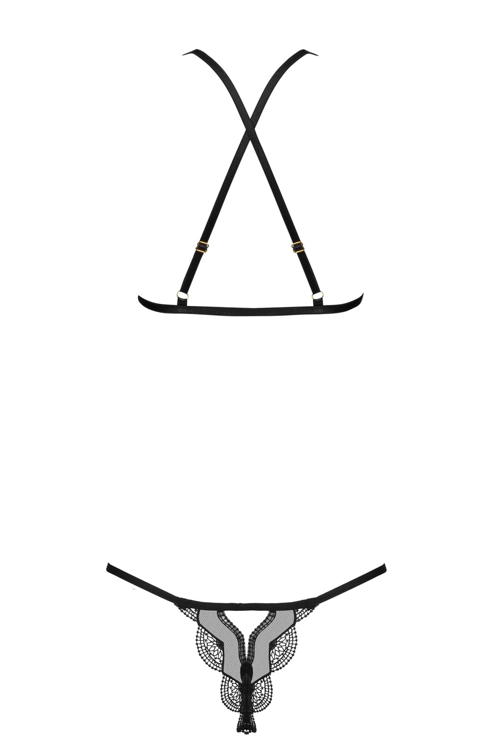 Beauty Night Angie Set Wet Look Nightwear with Lace and Adjustable Straps
