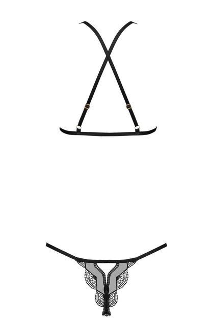 Beauty Night Angie Set Wet Look Nightwear with Lace and Adjustable Straps