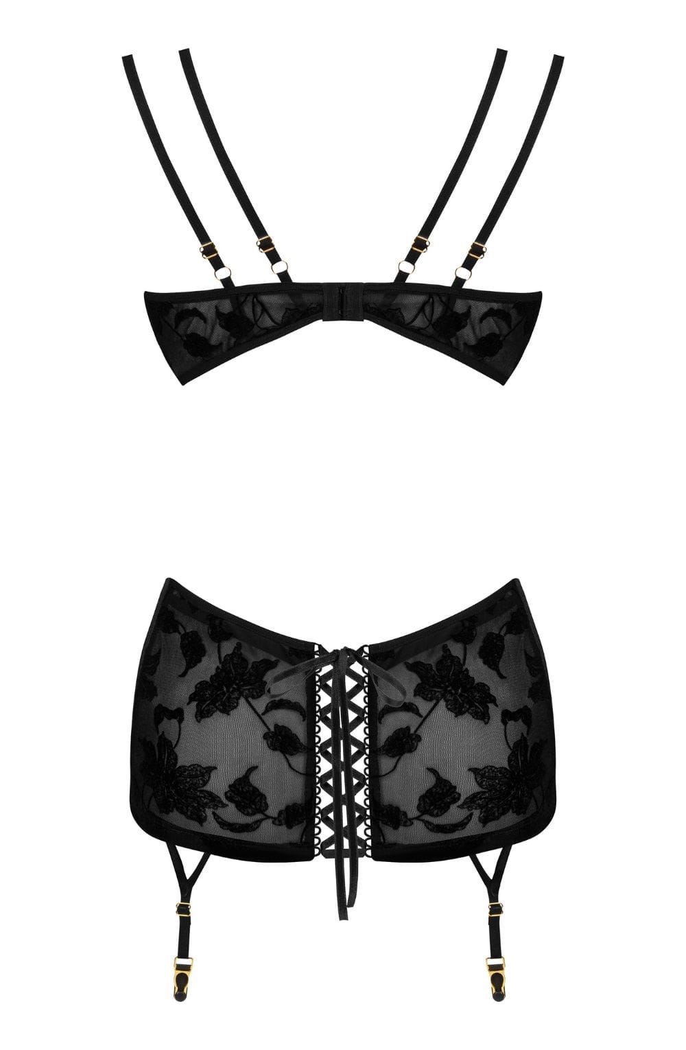 Beauty Night Xiomara Lace Chemise with Underwire and waist detail Straps Set