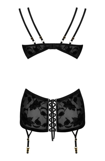 Beauty Night Xiomara Lace Chemise with Underwire and waist detail Straps Set
