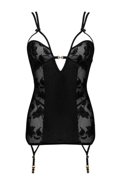 Beauty Night Xiomara Lace Chemise with Underwire and waist detail Straps Set