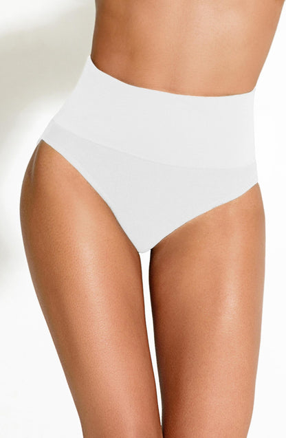 Control Body Seamless Italian-Made Tummy Control Midi Brief Bianco