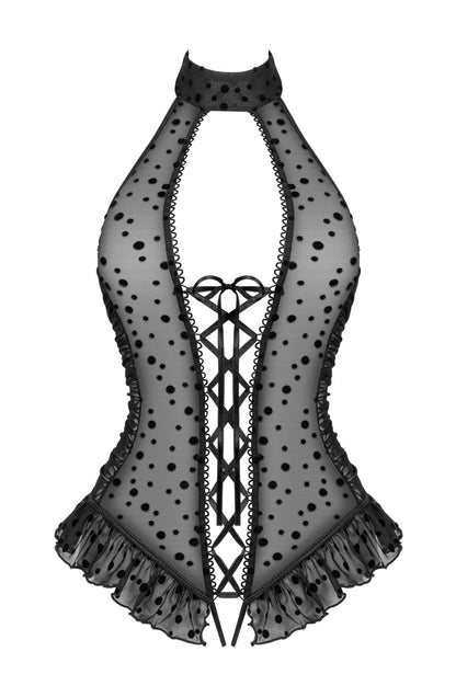 Beauty Night Carlotta Lace Body with Ribbon Lace-Up and Polka Dot Tulle
