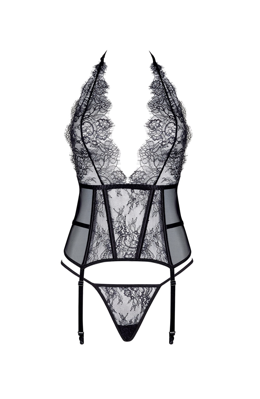 Beauty Night Estera Lace Corset Set with waist detail Belts and Matching Matching Brief