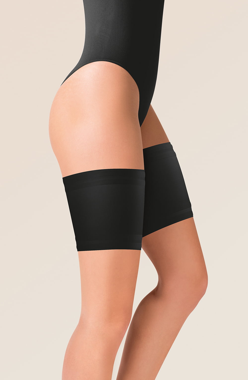 Gabriella Black Satin Thigh Band Self-Supporting Anti-Chafing Band